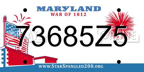 73685Z5 Maryland License Plate