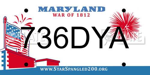 736DYA Maryland License Plate