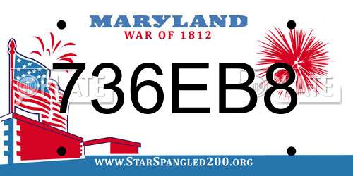 736EB8 Maryland License Plate