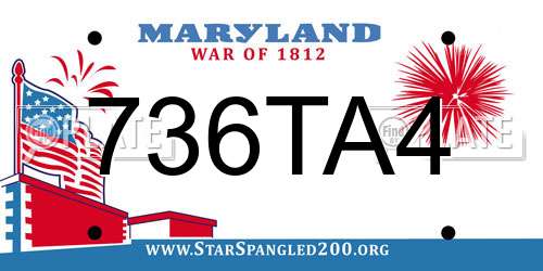 736TA4 Maryland License Plate