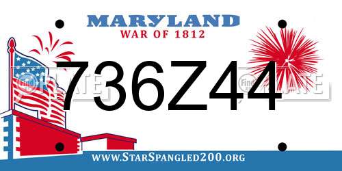 736Z44 Maryland License Plate