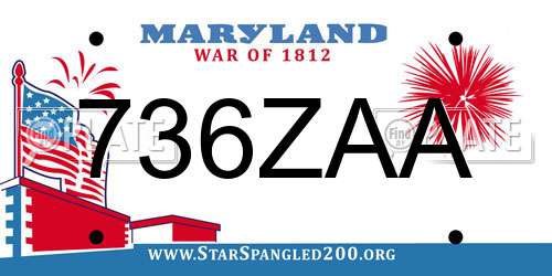 736ZAA Maryland License Plate