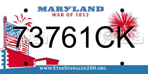 73761CK Maryland License Plate