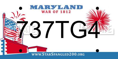 737TG4 Maryland License Plate