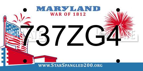 737ZG4 Maryland License Plate