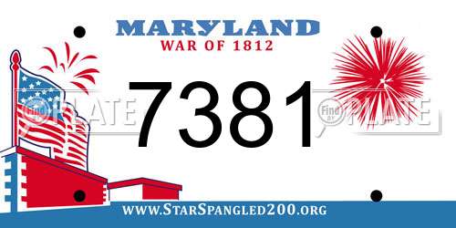 7381 Maryland License Plate