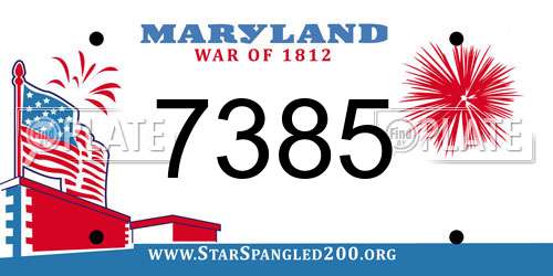 7385 Maryland License Plate