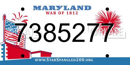7385277 Maryland License Plate