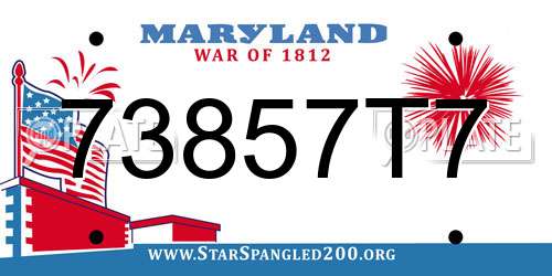 73857T7 Maryland License Plate