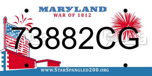 73882CG Maryland License Plate