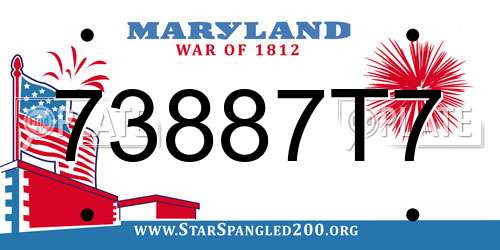73887T7 Maryland License Plate