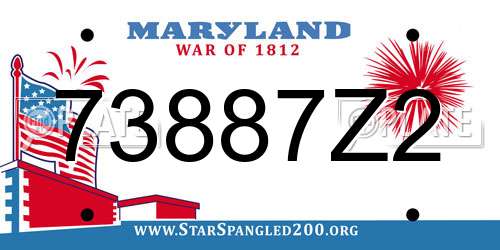73887Z2 Maryland License Plate