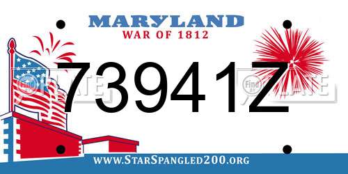 73941Z Maryland License Plate