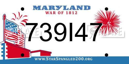 739I47 Maryland License Plate