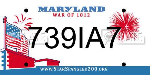 739IA7 Maryland License Plate