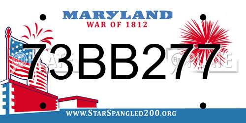 73BB277 Maryland License Plate