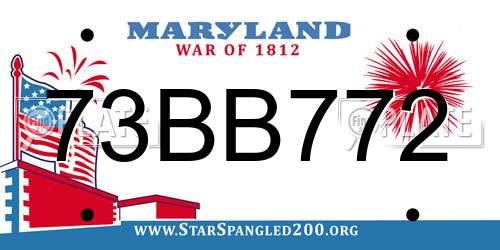 73BB772 Maryland License Plate