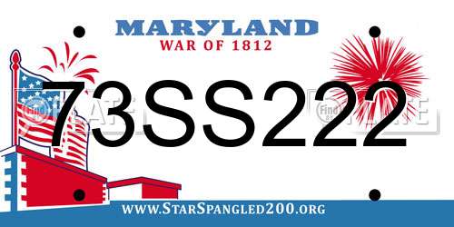 73SS222 Maryland License Plate