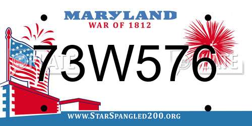 73W576 Maryland License Plate