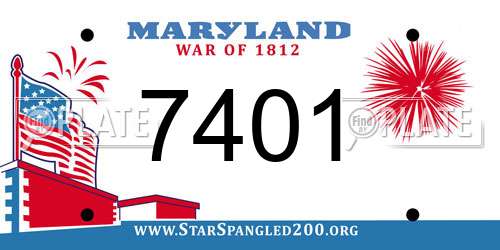 7401 Maryland License Plate