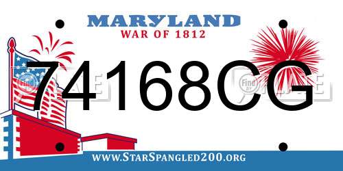 74168CG Maryland License Plate