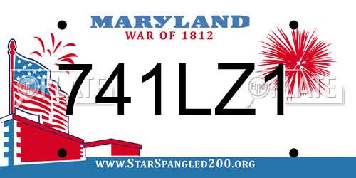 741LZ1 Maryland License Plate