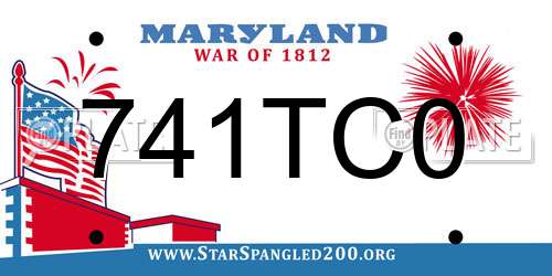 741TC0 Maryland License Plate