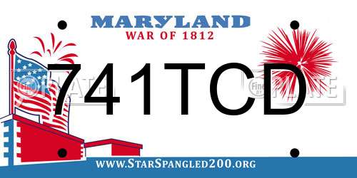 741TCD Maryland License Plate