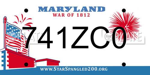 741ZC0 Maryland License Plate