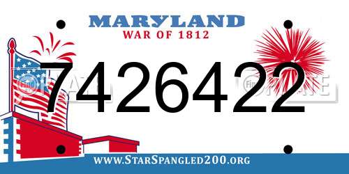 7426422 Maryland License Plate