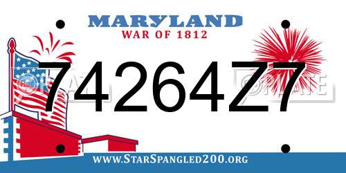 74264Z7 Maryland License Plate