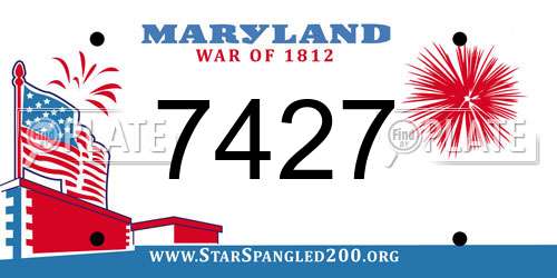 7427 Maryland License Plate