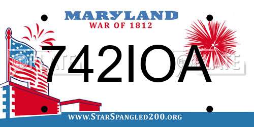 742IOA Maryland License Plate