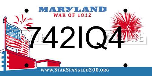 742IQ4 Maryland License Plate