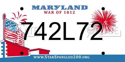 742L72 Maryland License Plate