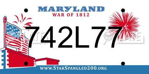 742L77 Maryland License Plate