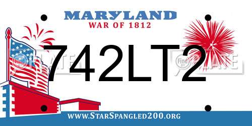 742LT2 Maryland License Plate