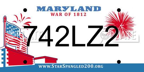 742LZ2 Maryland License Plate