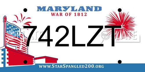 742LZT Maryland License Plate