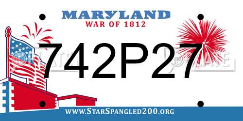 742P27 Maryland License Plate