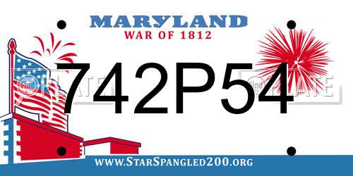 742P54 Maryland License Plate