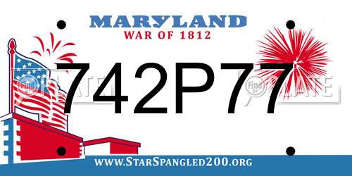 742P77 Maryland License Plate