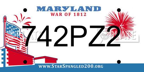742PZ2 Maryland License Plate