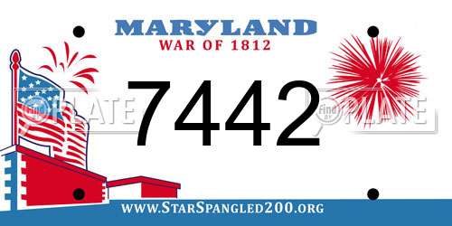 7442 Maryland License Plate