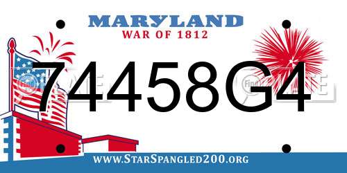 74458G4 Maryland License Plate