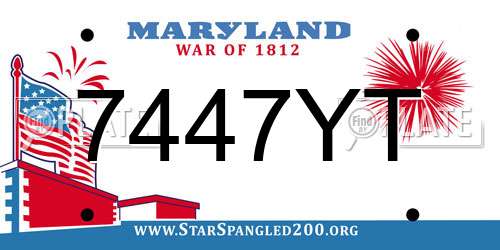 7447YT Maryland License Plate