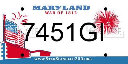 7451GI Maryland License Plate