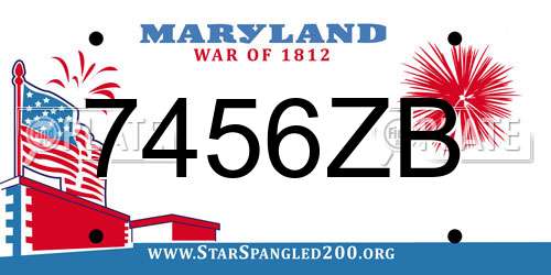 7456ZB Maryland License Plate
