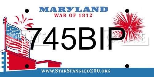 745BIP Maryland License Plate