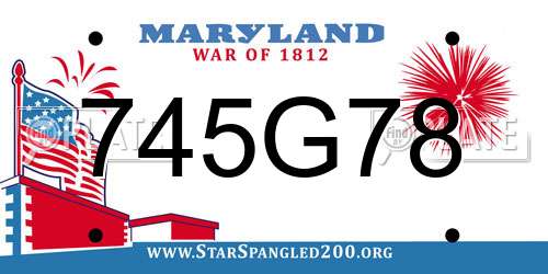 745G78 Maryland License Plate